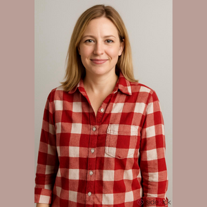 Classic Red Checkered Women's Button Down Shirt